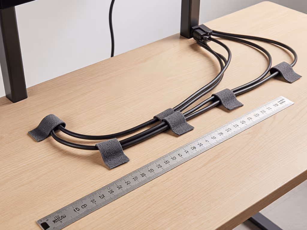 standing_desk_cable_management_with_ruler_showing_15cm_spacing