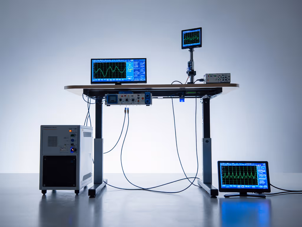 google_home_desk_vibration_test_setup_showing_oscilloscope_readings