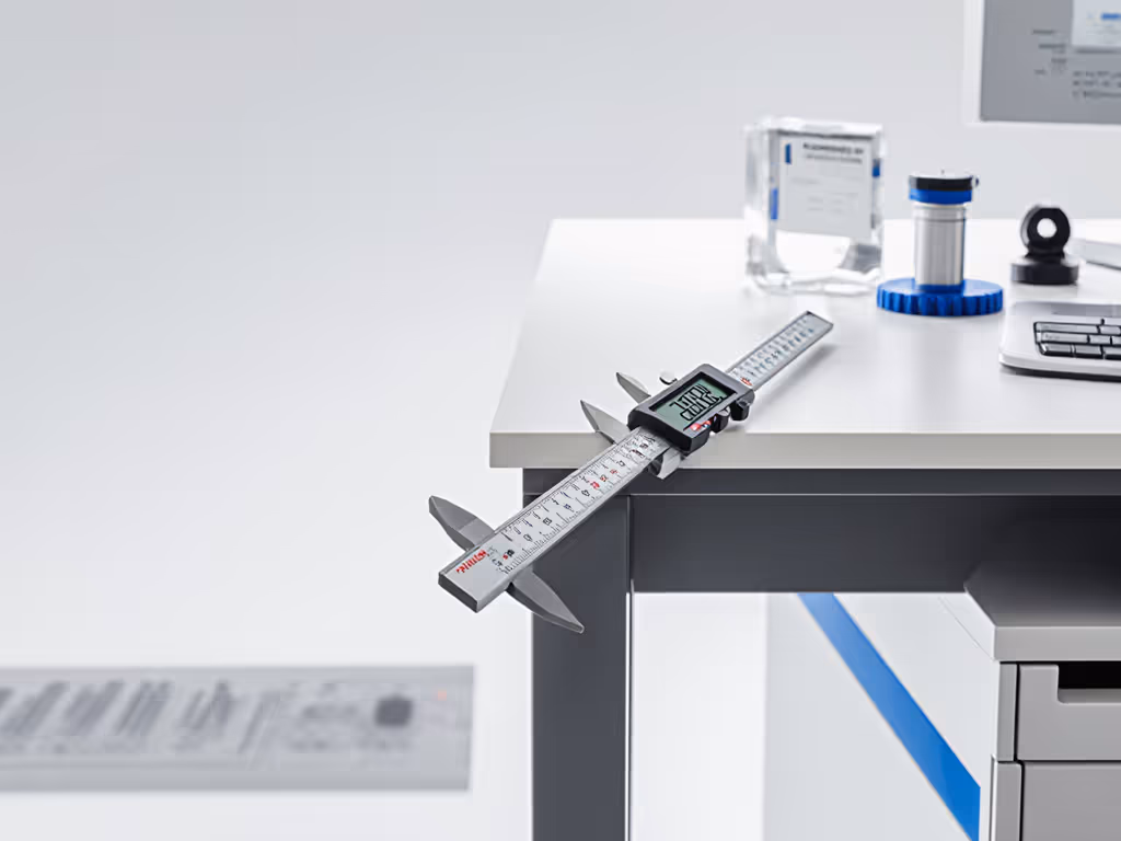 stability_testing_methodology_showing_ruler_measuring_desk_deflection_under_load